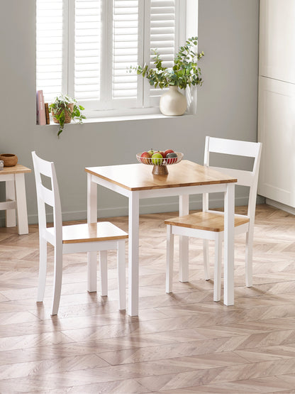 Linwood White and Oak 69cm Square Dining Table
