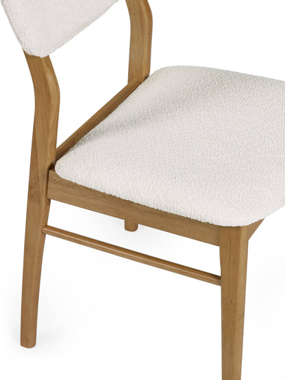 Theia White Boucle Upholstered Dining Chairs (Set of 2)