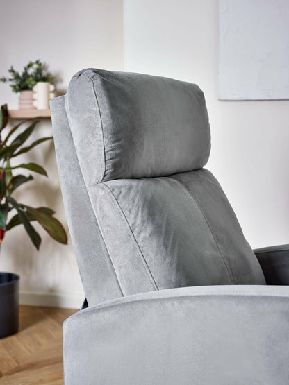 Vivo Grey Chenille Reclining Arm Chair