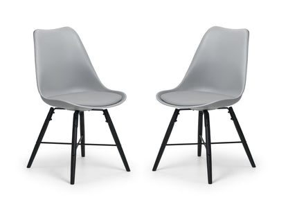 Kari Dining Chairs - Grey Seat & Black Legs (Set Of 2)