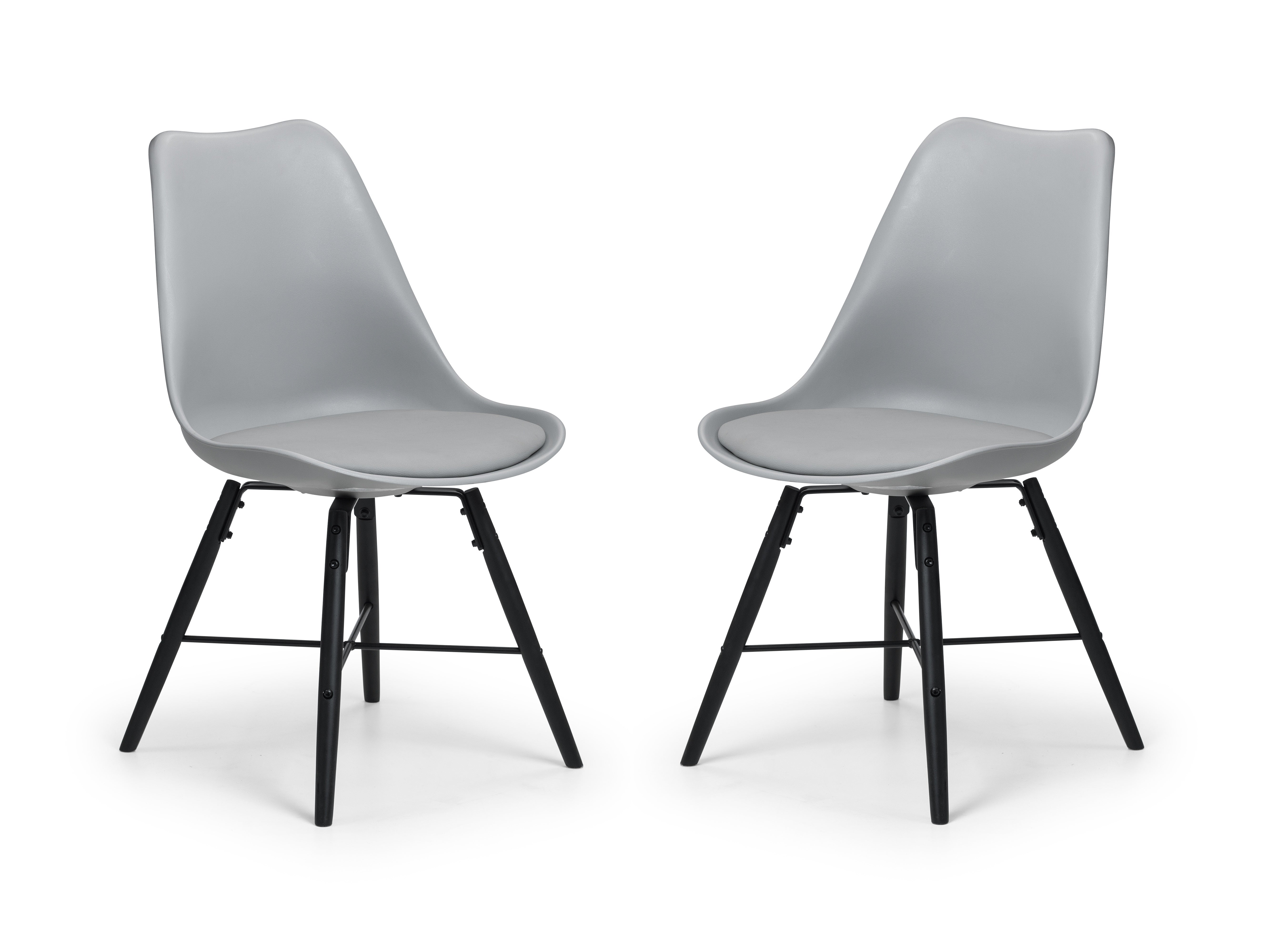 Kari Dining Chairs - Grey Seat & Black Legs (Set Of 2)